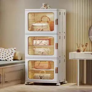 접이식 어린이 책장 수납 캐비닛 키즈 슬라이딩 낮은 이동식 간식