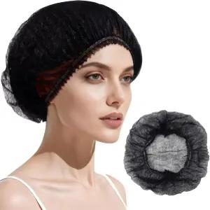 폴로필렌 부팬트 캡 100개 21인치/24인치 일회용 부직포 헤어 네트 주방용 벌크 탄성 먼지