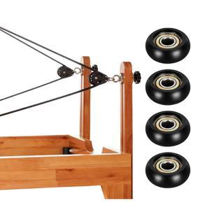 필라테스 리포머와 호환되는 4팩 교체 롤러 휠, 부드럽고 조용한 활공을 위한 고정밀 밀폐 베어링 검은색 리포머 부품, 직경 32mm 샤프트