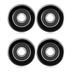 에어로 필라테스 리포머에 적합한 4Pc 최적화 롤러 휠, 32 x 12mm 블랙 교체 8mm 샤프트 고성능 원통형 디자인