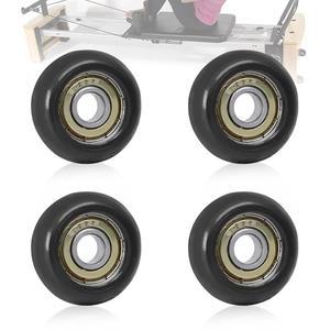 에어로 필라테스 리포머, 리포머 머신 휠, 부드럽고 조용한 슬라이딩과 호환되는 4PCS 블랙 롤러 휠 교체
