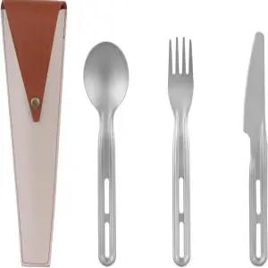 ZING TII 순수 티타늄 3인 1식 나이프 포크 스푼 식기 스태킹 가능한 세트 여행 하이킹 사무실 및 야외