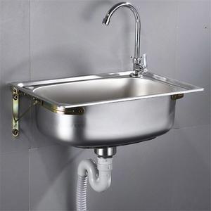 벽걸이 싱크대 소형 싱글 코너 오른쪽하수도 세면대 스틸싱글 수납장 발코니 두꺼운