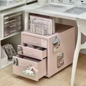 이동식 서랍장 철재 슬림 바퀴 소삼채 틈새 사무실 캐비닛