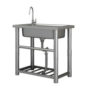 플로어 스탠딩 더블 보울 주방 리모델링 싱크 두꺼운 CC 0001 세척 싱크대 스틸