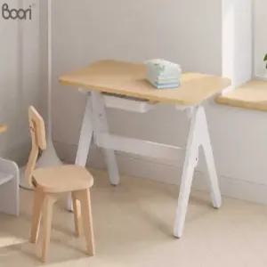 어린이 책상 유아 테이블 높이 조절 의자 세트 사각