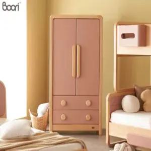 어린이 원목 아동용 옷장 수납장 고급스러운 핑크