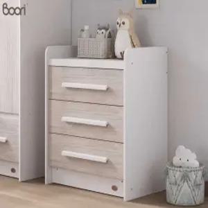 어린이 유아 3단 서랍장 침실 선반 옷장 화이트 원목