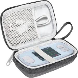 EMAY 6L 휴대용 심전도 모니터와 호환되는 하드 캐리 케이스 EKG 심박수 모니터용 보호 보관 메쉬 포켓이