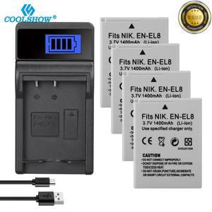 EN EL8 배터리 Nikon COOLPIX P1 P2 L1 L2 S1 S2 S3 S4 S5 S6 S7 S8 S9 1400mAh 카메라