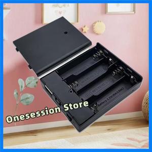 휴대용 4구 AA 배터리 박스 전원 스위치 및 USB 아울렛 포함, 내구성 있는 ABS 케이스,