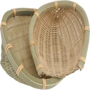 카빌록 직조 대나무 더스트팬 바구니 5.5인치 손으로 짠 작은 수납 정리함으로 과일 빵과 가정용품을