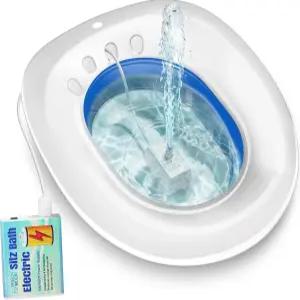 변기 치질 및 산후 관리를 위한 프레치문 전기 좌욕 - 요니 스팀 시트 회음부 담금질 접이식 넓은 좌석