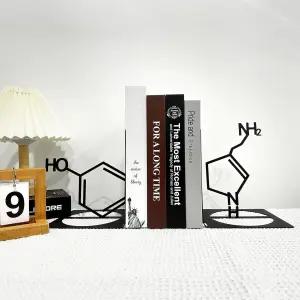 케미 메탈 북엔드 세로토닌 장식 과학 테마 책상용 도서 정리함 홈 오피스 홀더 선물