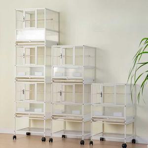 스텐 날림장 3단 둥지 조류 조류하우스 새장 사육장 조류용품 회색앵무 블랙 13