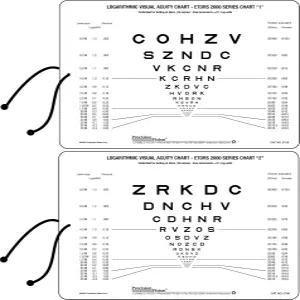 슬론 레터스 ETDRS 2000 시리즈 40cm(16인치) 코드가 있는 니어 비전 차트 1 및 2