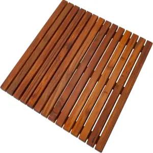 북유럽 스타일 티크 샤워 목욕 및 스파 매트 실내 + 실외 사용 미끄럼 방지 우드 플랫폼 사우나 수영장