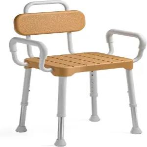 팔과 등이 있는 내부 샤워용 로요다 샤워 의자 목욕 욕조용 알루미늄 미끄럼 방지 벤치 노인용 패딩