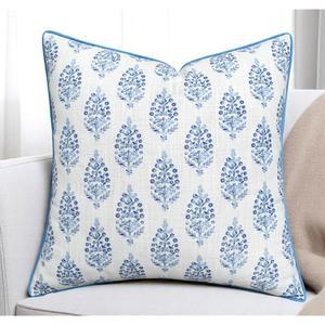 마노자바야 찬드니 페이즐리 프린트 베개 인치 로얄 블루 악센트 위한 18x18 스퀘어 소파 클래식 의자를 - 장식 쿠션 커버