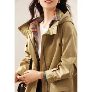 봄가을 숏트렌치코트 후드 코트 여성점퍼 얇은 MF3