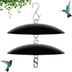 앤더기 10인치 미니 새 모이통 레인 가드 벌새 그늘막 돔 커버 소형 모이통용 개미 가드(블랙)와 함께 작동