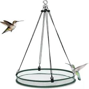폴디티어 1피스 범용 야생 조류 씨앗 캐처 걸이 후프 플랫폼 벌새 모이통 야외 정원 액세서리용 새