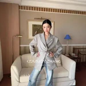 여사친 캐주얼 정장 자켓 프렌치 언밸런스 코트 상의 MF1