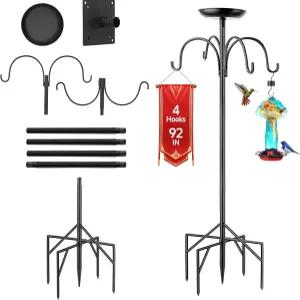 리탕 92인치 새 모이통 스테이션 5개의 갈래 베이스가 있는 헤비 듀티 셰퍼드 후크 폴 4개의 키트 버드