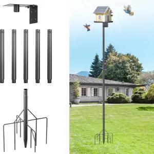 2026년형 새로운 헤비 듀티 버드 피더 폴 야외용 92인치 조절 가능한 하우스 9-프롱 베이스 및 1인치