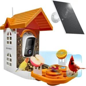 카메라가 장착된 스마트 버드 피더 야외 태양광 발전용 2.4GHz WiFi 감시 카메라 AI가 11 000종의 조류 종