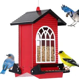 야외용 그베커리 다람쥐 방지 새 모이통 5LB 대용량 양쪽 무게로 활성화되는 퍼치가 있는 금속 야생 씨앗