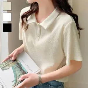 [하프클럽/셀러허브_여성트랜드패션]여자여름니트티 여름 캐주얼 카라 반