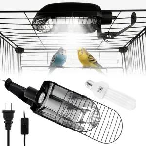 모든 종류의 포획 새를 위한 2.4 UVB UVA 20W 컴팩트 형광 전구가 장착된 츄 가드 램프 후드가 포함된