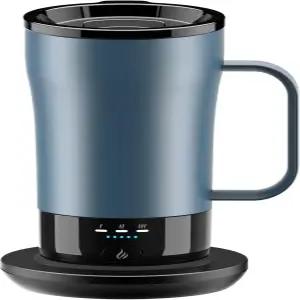 셀프 히팅 커피 머그잔 14온스 - 충전식 온도 조절 머그잔으로 커피를 뜨겁게 유지하세요 스마트 애호가 및