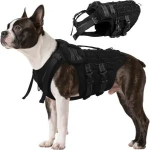 작은 개를 위한 하네스가 있는 도라 신부 따뜻한 개 코트 몰 시스템이 전술 조끼 군 복무 훈련용 손잡이가