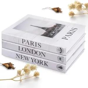 장식용 가짜 책 - 가정용 3권 세트(런던/파리/뉴욕) 책장 장식 커피 테이블용 엔트리 테이블