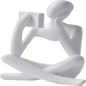 린젠 스타일-B 화이트 홈 에스테틱 스터디 와인 캐비닛을 위한 창의적 추상 사상가 북엔드 - 스타일리시한