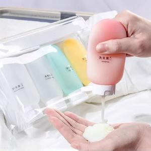 새로운 60ML 실리콘 여행용 리필 가능한 포장 샴푸 키트 비행기 세트