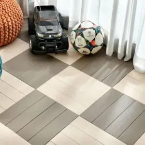 인테리어 9P 조립식 타일 바닥재 데코 헤링본