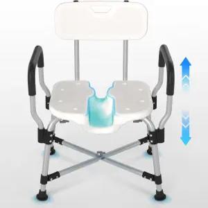 실내 샤워를 위한 U자형 샤워 의자 450파운드의 노인 및 장애인용 헤비 듀티 등받이가 있는 시트와 패딩 팔