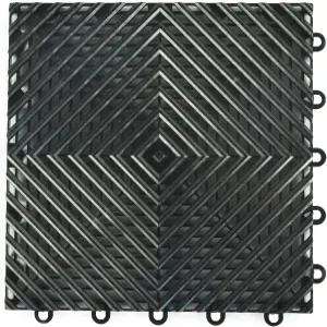 그레이트매트 차고 타일 프리 플로우 천공 1x1 피트 x 0.5 인치 25 팩블랙