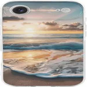 무선 충전 황변 방지 투명 스타일을 지원하는 17 에어 케이스 TPU 충격 셀 커버용 Gjdbxdw 비치 선셋 오션