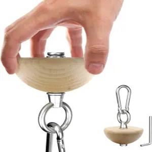 라이트 마운틴 그립 근력 훈련 비치 우드 핀치 블록 및 로딩 핀이 있는 하프스피어 볼 등반 팅 피트니스