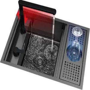 식기 세척기가 포함된 보이지 않는 내장 조리대 싱크대 커버 레스토랑 RV 상업용 싱크대에는 사이폰