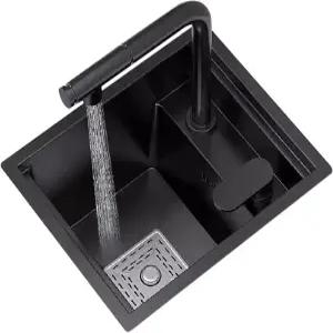 싱글 볼 다기능 스테인리스 인비저블 싱크 커피숍 레스토랑 바 카운터 설거지 트로프 RV 미니 싱크대 커버