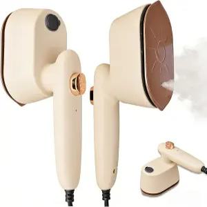 미니 여행용 스티머 다리미 2-in-1 드라이 스팀 패스트 히트 휴대용 의류 플랫 및 버티컬 정밀 팁 여행