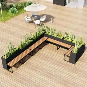 스텐화분 철제플랜트박스 금속화분 긴 파티션 도로 카페 야외