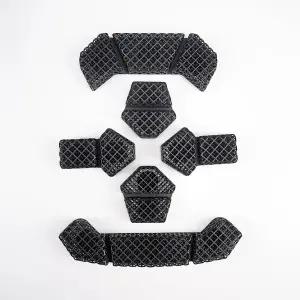 유니프로 3D 프린팅 전술 헬멧 패딩 시스템 통기성 방수 격자 패드 맞춤 핏 6피스 세트 블랙