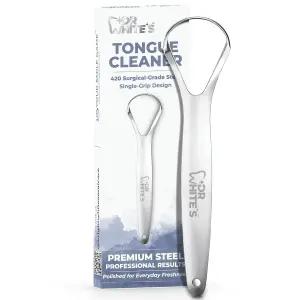 닥터 화이트의 정밀 혀 관리TM 싱글 그립 클리너 일상적인 청소 및 구강 관리를 위한 프리미엄 420 용