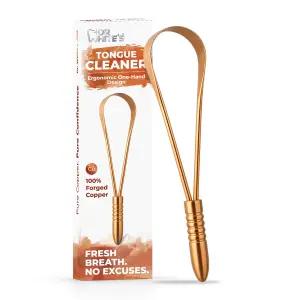 닥터 화이트의 단조 구리 혀 스크레이퍼 ？ 싱글 그립 신선한 숨결을 위한 100 견고한 클리너 인체공학적 한